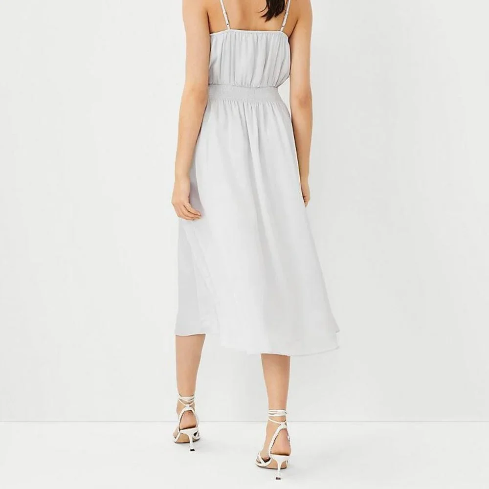 New Ann Taylor Smocked Waist Flare Dress - Picture 4 of 4